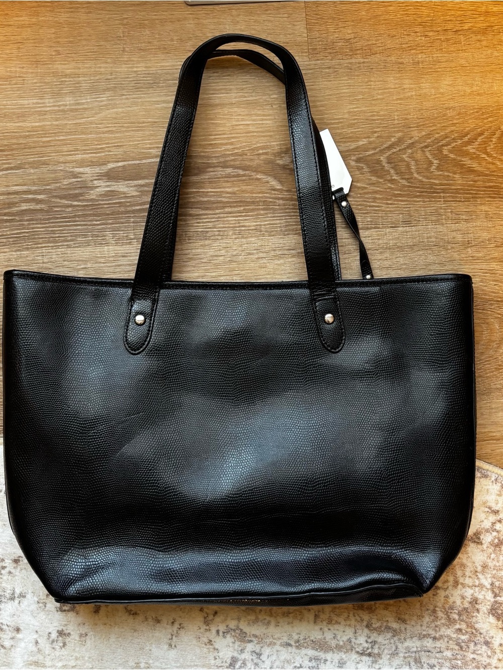 Ralph Lauren Black Leather Tote with Stud Accents - Picture 4 of 8